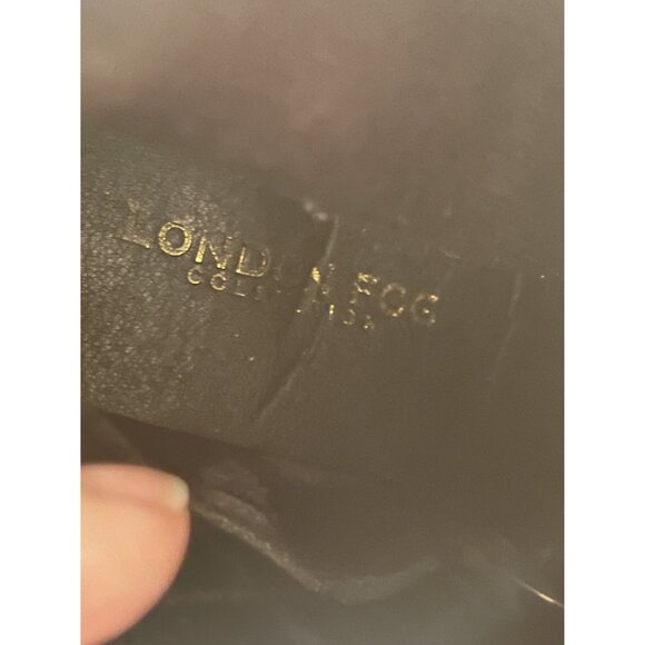 London Fog  Jericho Chunky Ankle Booties Black Vegan Leather Boots Womens 6.5M - Picture 10 of 11